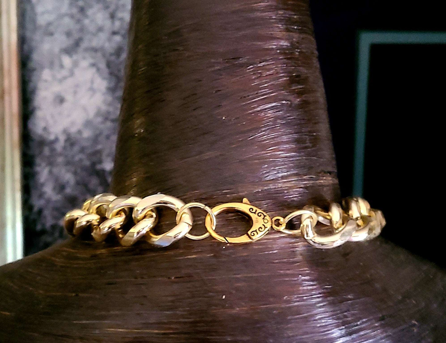 Avant Garde Zebra Jasper Slab & Rhinestone Chainmail Chest Piece, Art to Wear