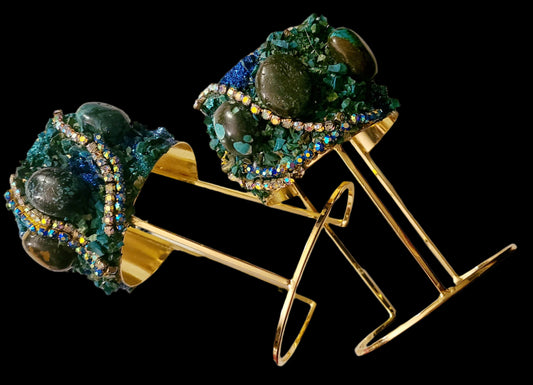 Avant Garde Turquoise Cuffs - OOAK Artisanal Masterpiece