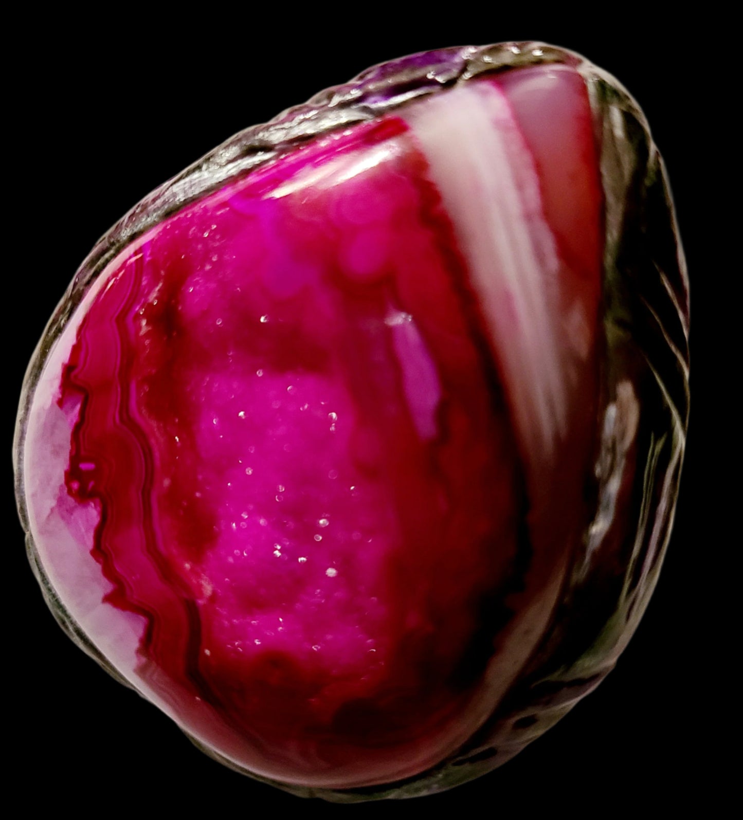 Grade A+ Agate Sculpted Statement Ring