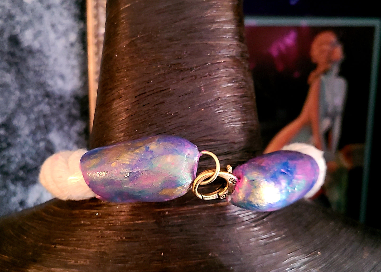 Druzy Agate Gemstone Totem Rope Pendant - Unisex Designed