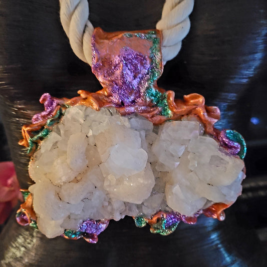 Gemstone Pendant Gemstone Rough Apophyllite Stilbite Gemmy Crystals, T