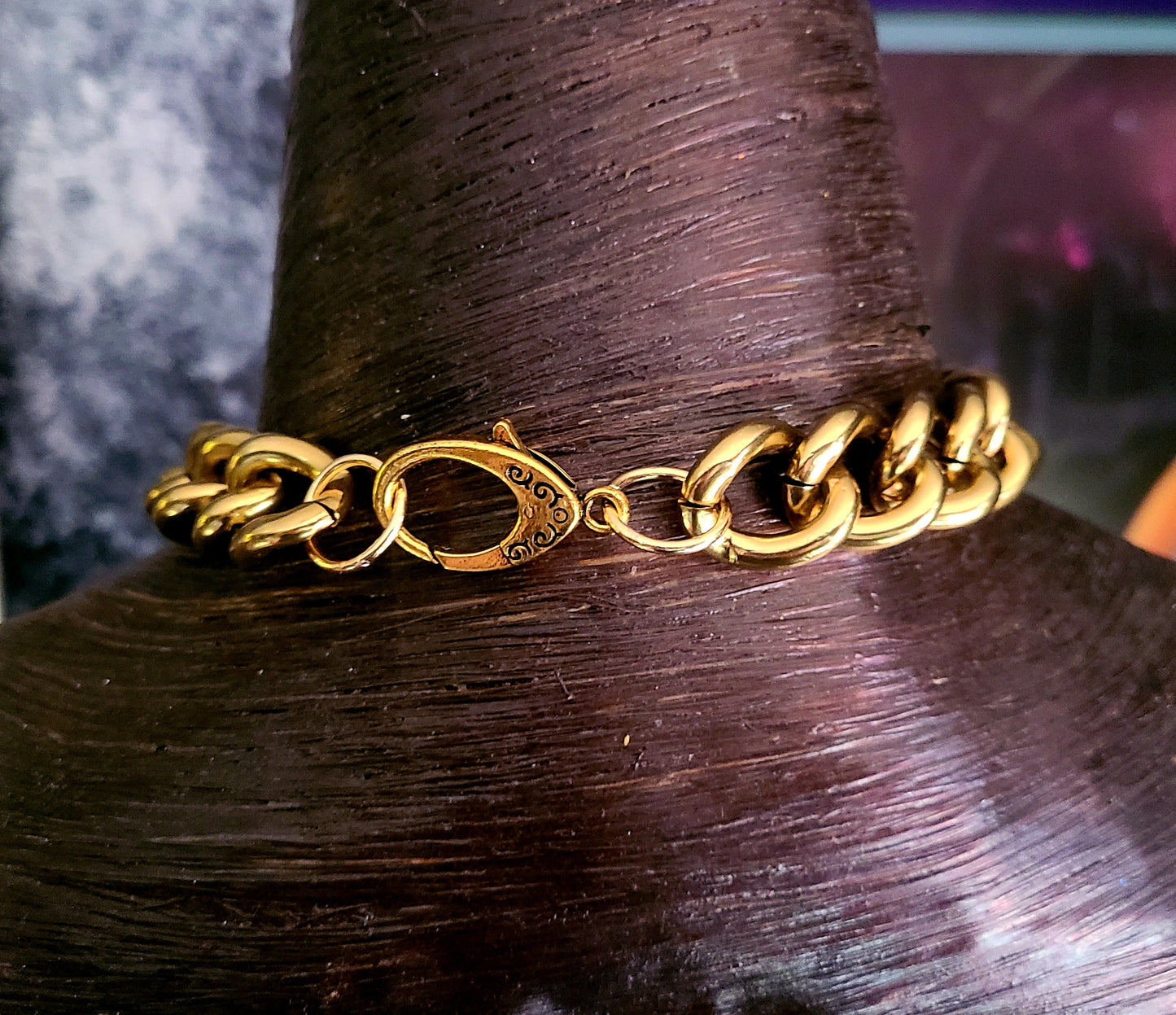 Talisman Ocean Jasper Flame Unisex, Amulet Earth Tone Bold Gold Cha