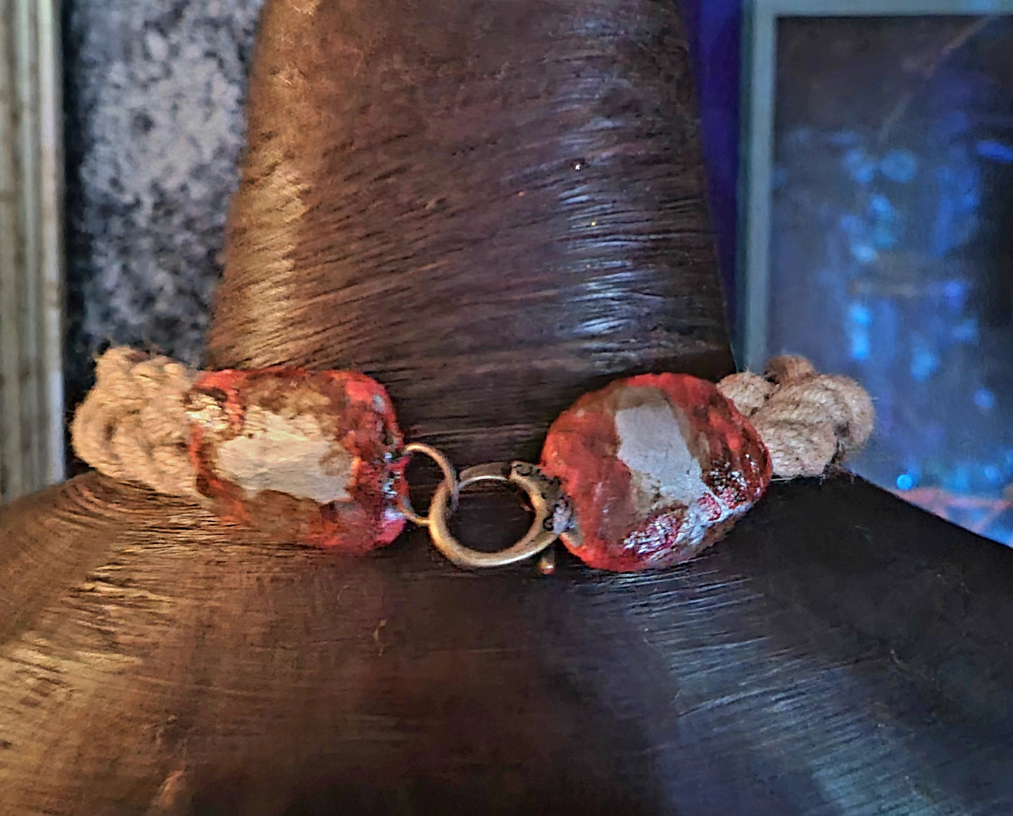 Rustic Geode Pendant with Braided Hemp Rope - Unisex Luxe