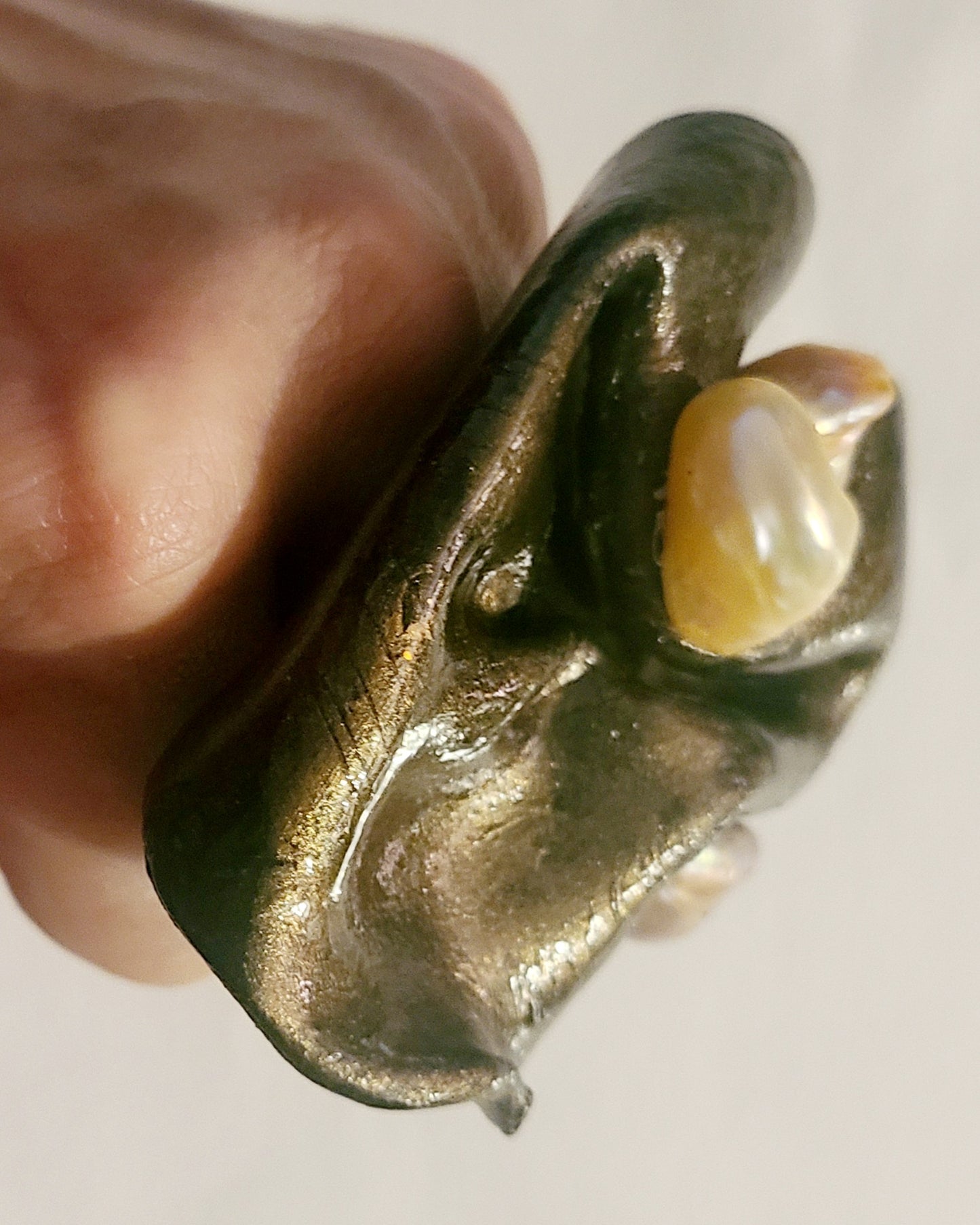 Hand Sculpted Sensuous Freshwater Pearl Statement Ring - OOAK Luxe
