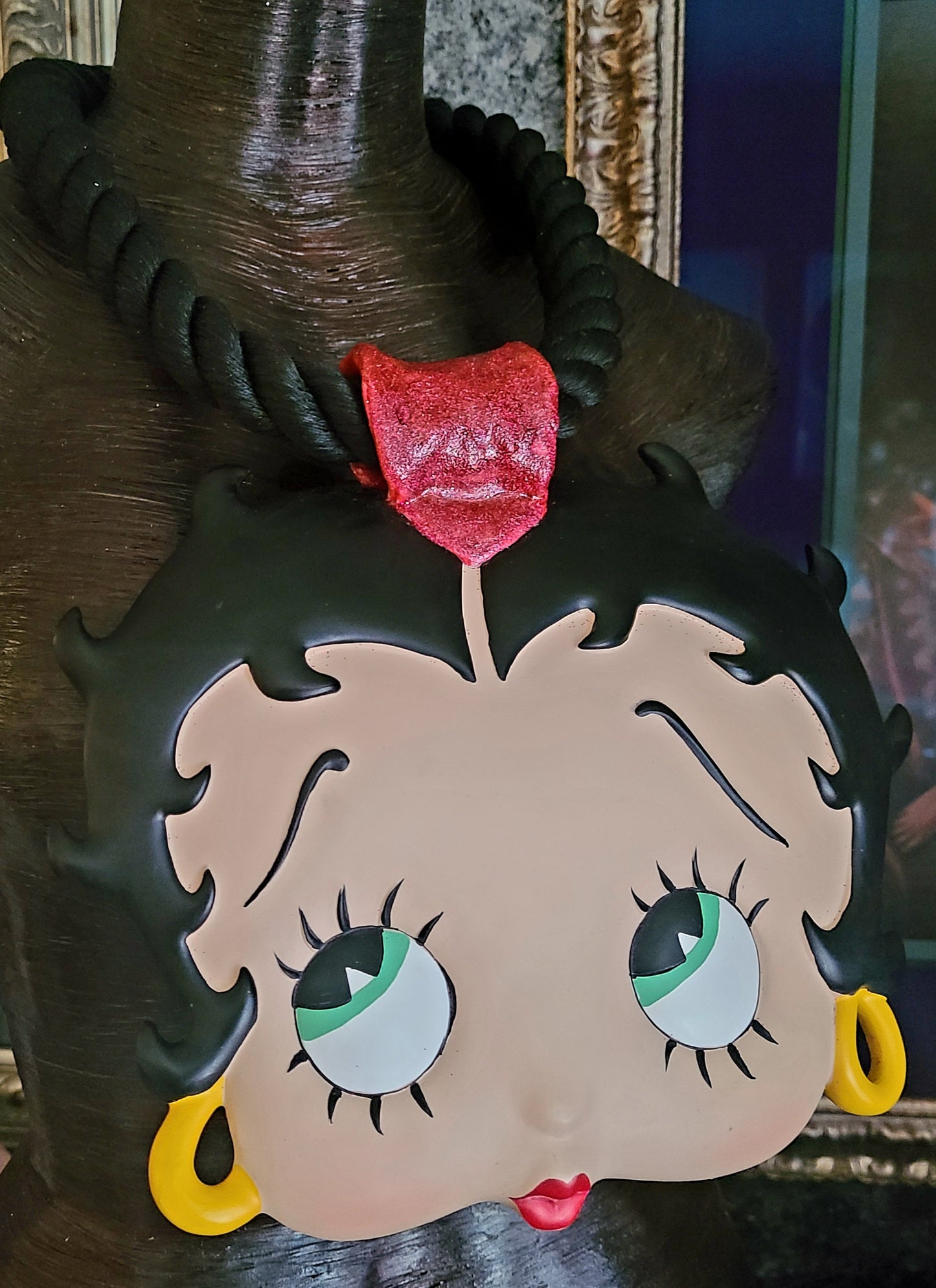 Chest Piece Betty Boop Face Plaque, Breastplate Vamp Femme Fatale,