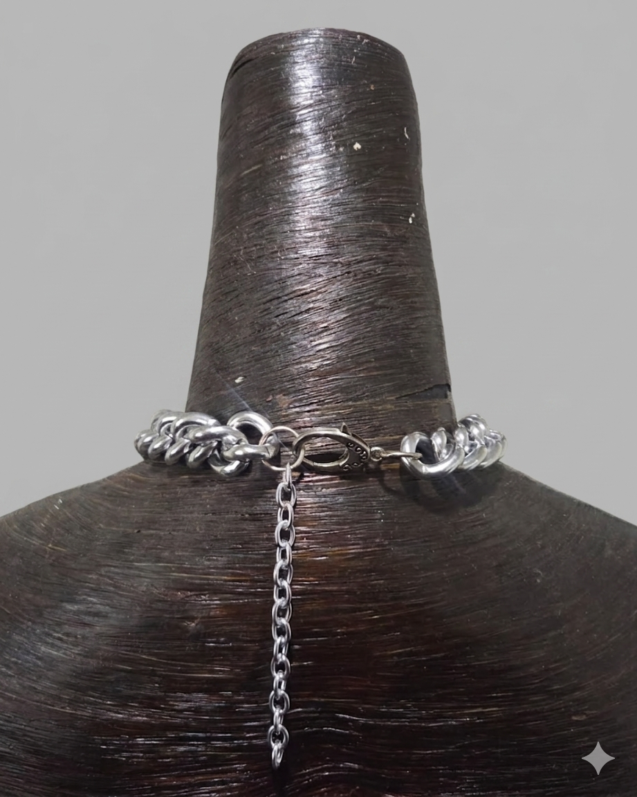 Triple Goddess in Bondage Edgy Statement Necklace - Fetish