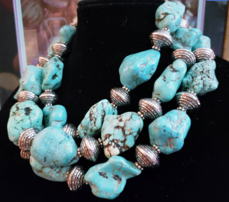 Multi Strand Magnesite Boulder Statement Luxury Necklace, Iris Apfel I