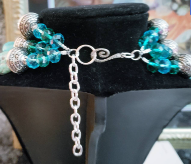Multi Strand Magnesite Boulder Statement Luxury Necklace, Iris Apfel I