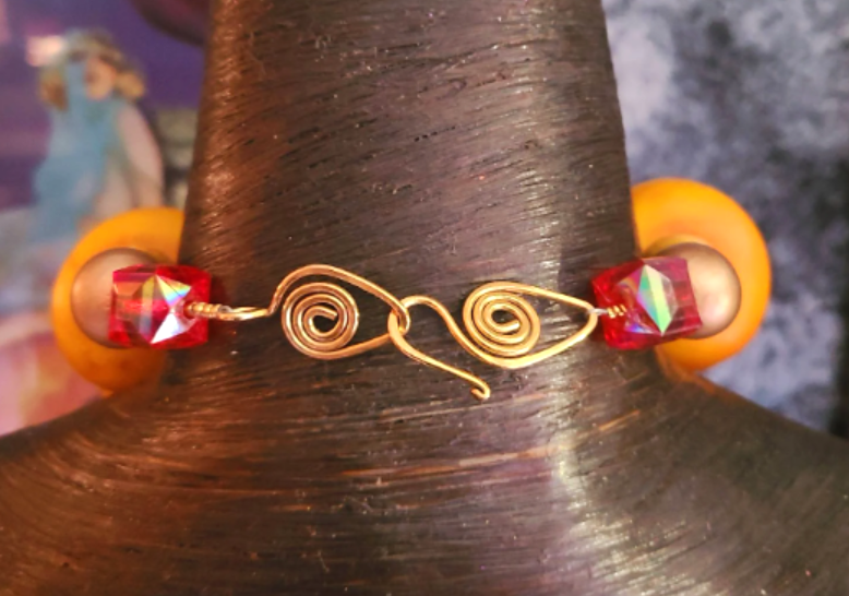 Huge Moroccan Resin Beaded Tribal Statement Necklace with Tibetan Frog