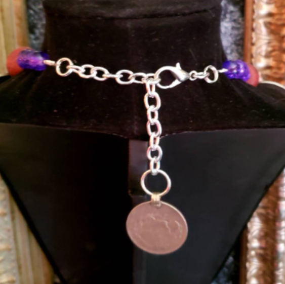 Waziri Domed Gemstone Pendant Middle Eastern Chest Piece - OOAK