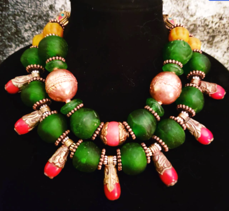 Tribal hot sale beads necklace