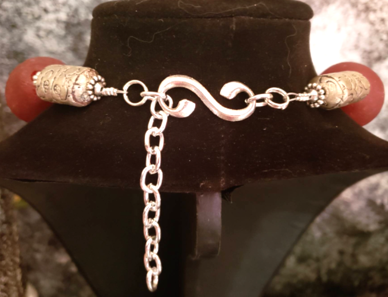 Vintage Kuchi Scroll Middle Eastern Pendant - African Oversized Beads