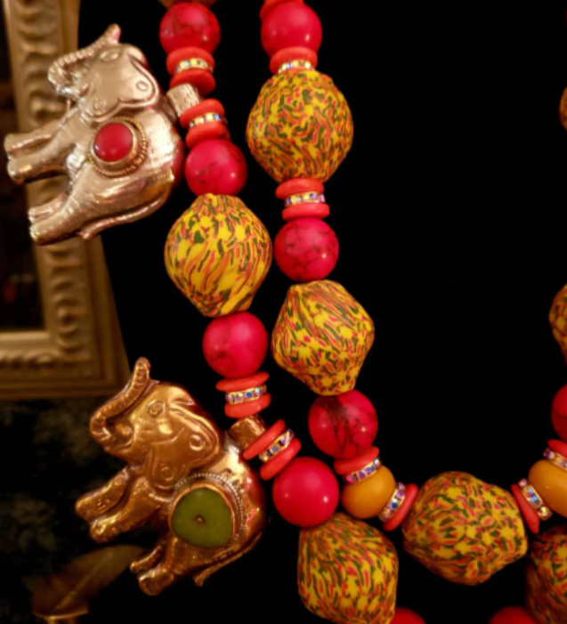 Tibetan Repousse Elephant Chest Piece - Bold Chunky Dramatic Heavy
