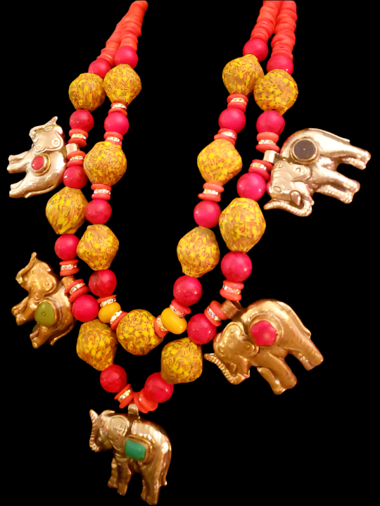Tibetan Repousse Elephant Chest Piece - Bold Chunky Dramatic Heavy