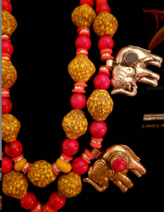 Tibetan Repousse Elephant Chest Piece - Bold Chunky Dramatic Heavy