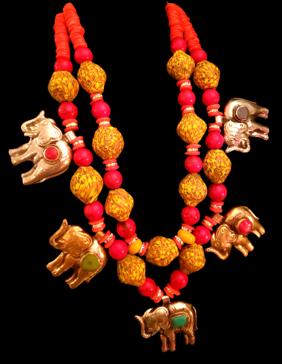 Tibetan Repousse Elephant Chest Piece - Bold Chunky Dramatic Heavy