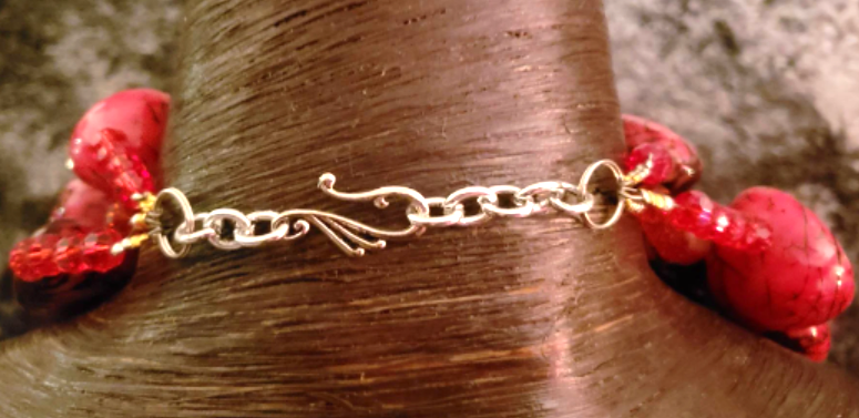 Rare Pink & Black Tagua Nut Multi Strand Luxury Necklace, Bold Chunky