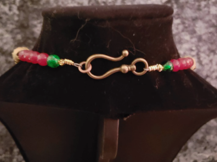 Tribal Artisan Luxury Necklace African Recycled Glass Choker Beaded Tr