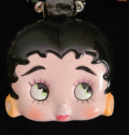 Vintage Betty Boop Statement Gemstone Pendant, Femme Fatale Cartoon Ch