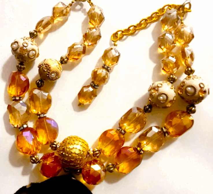 Agate Pendant Huge Floral Rhinestone Art Nouveau Statement Necklace Luxury Beaded Crystal Wedding Bridal Venue Mother of the Bride