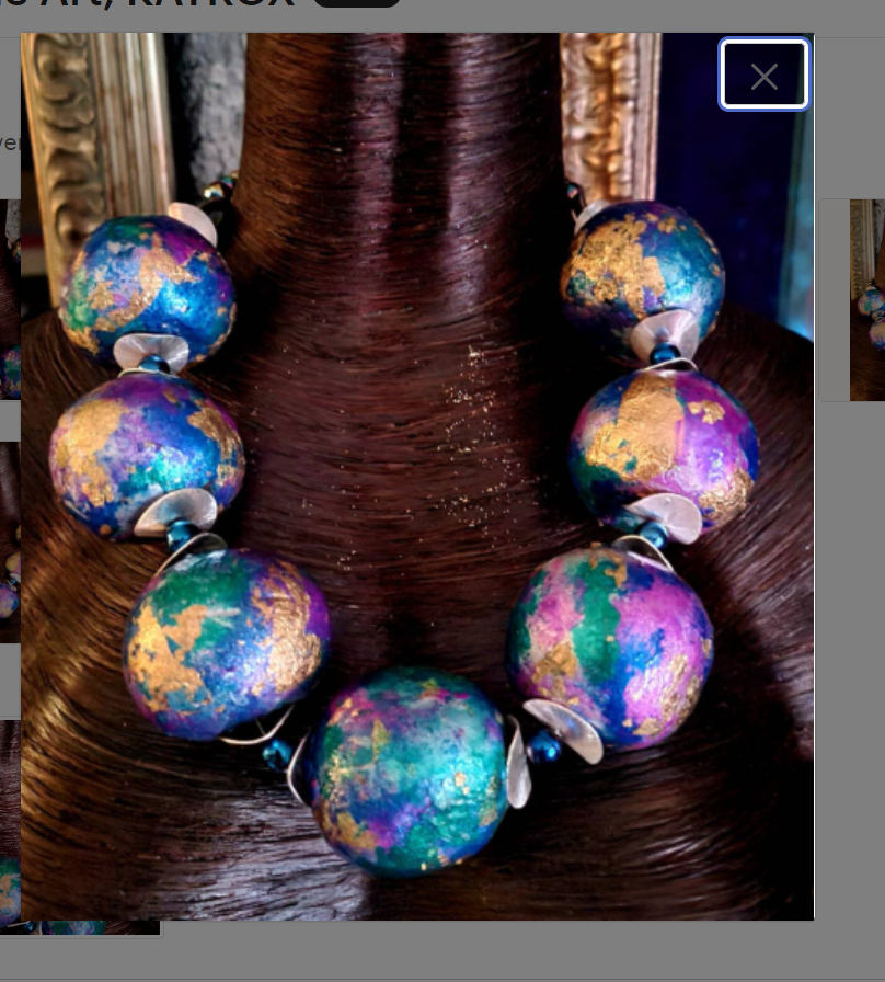 Statement Luxury Necklace Beaded Sculpted Massive Orbs Jewel Tone Neck