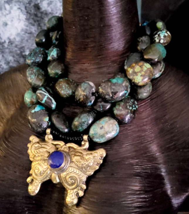 Luxury Gemstone Statement Luxury Necklace Turquoise Hubei Bold Chunky