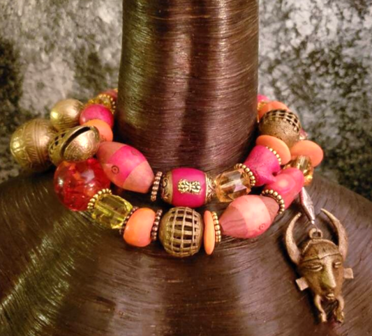 African Ashanti Luxury Tribal Beaded Multi Strand Necklace - Rich Posh