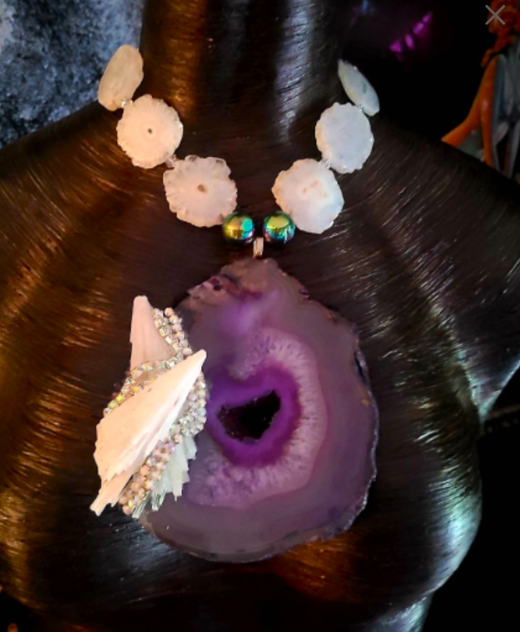 Purple sales statement necklace