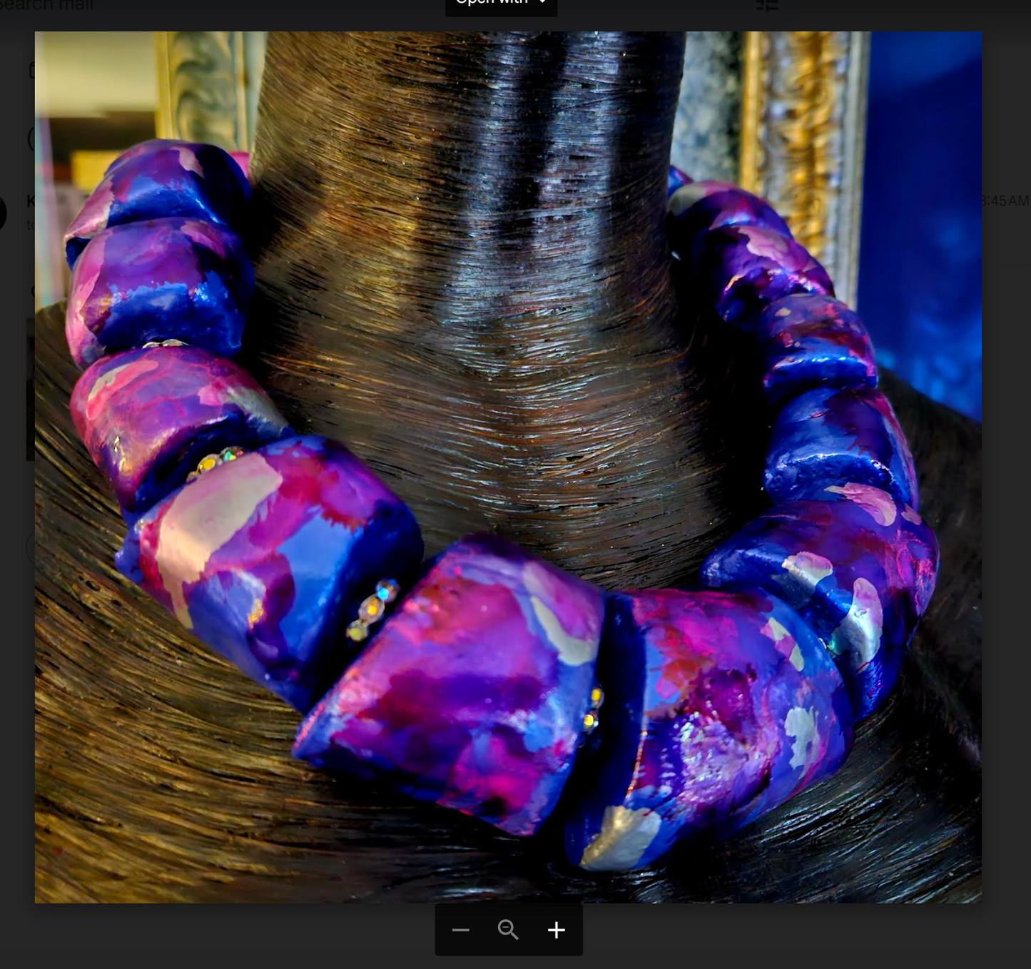 Sculpted Oversized Beaded Pink Purple Statement Necklace - Photoshoot
