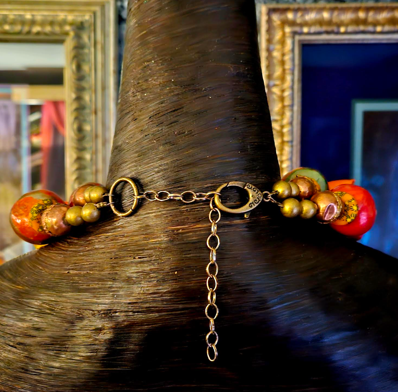 Hand Sculpted Tropical Statement Luxury Necklace: Tutti Frutti Thunder