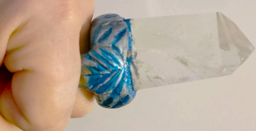 Statement Ring Sculpted Phantom Quartz Point, Finger Candy Avant Ga