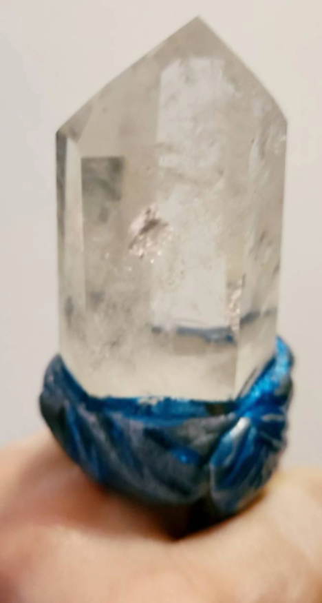 Statement Ring Sculpted Phantom Quartz Point, Finger Candy Avant Ga