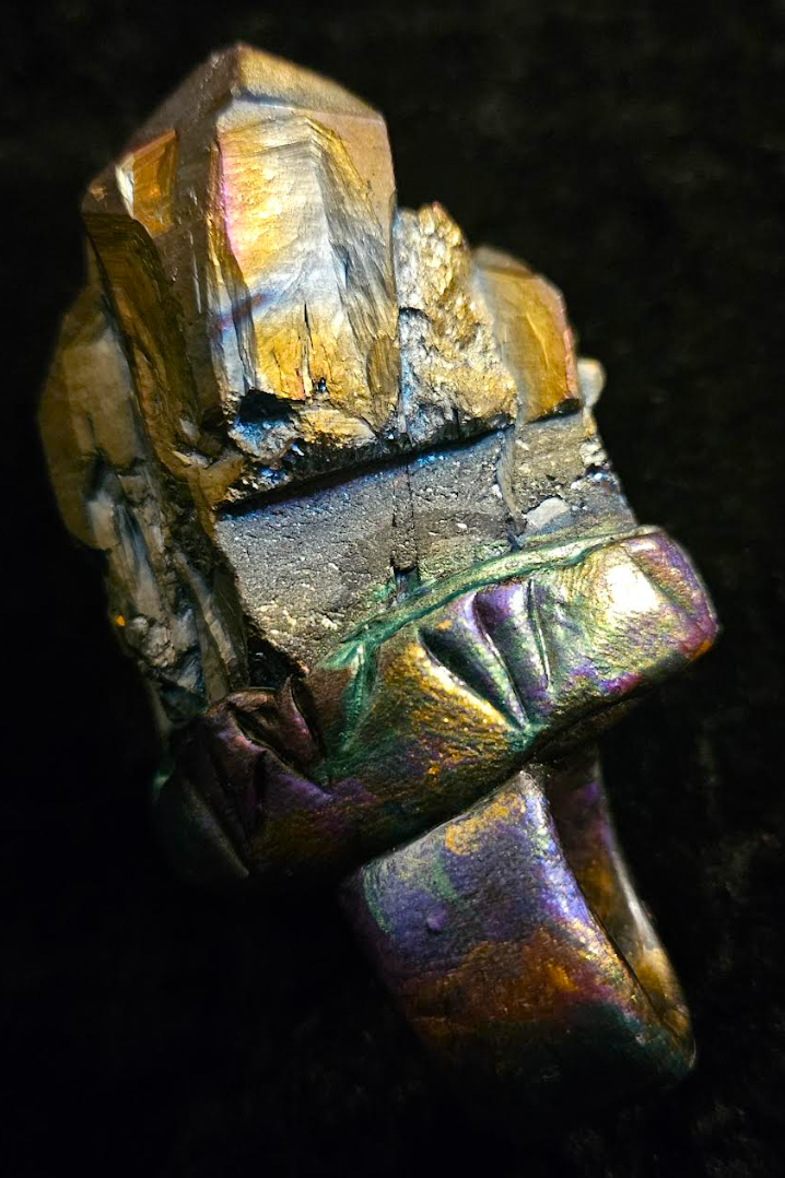 Jewel Tone Titanium Rough Quartz Sculpted Ring Size 8 9, Rough Rain