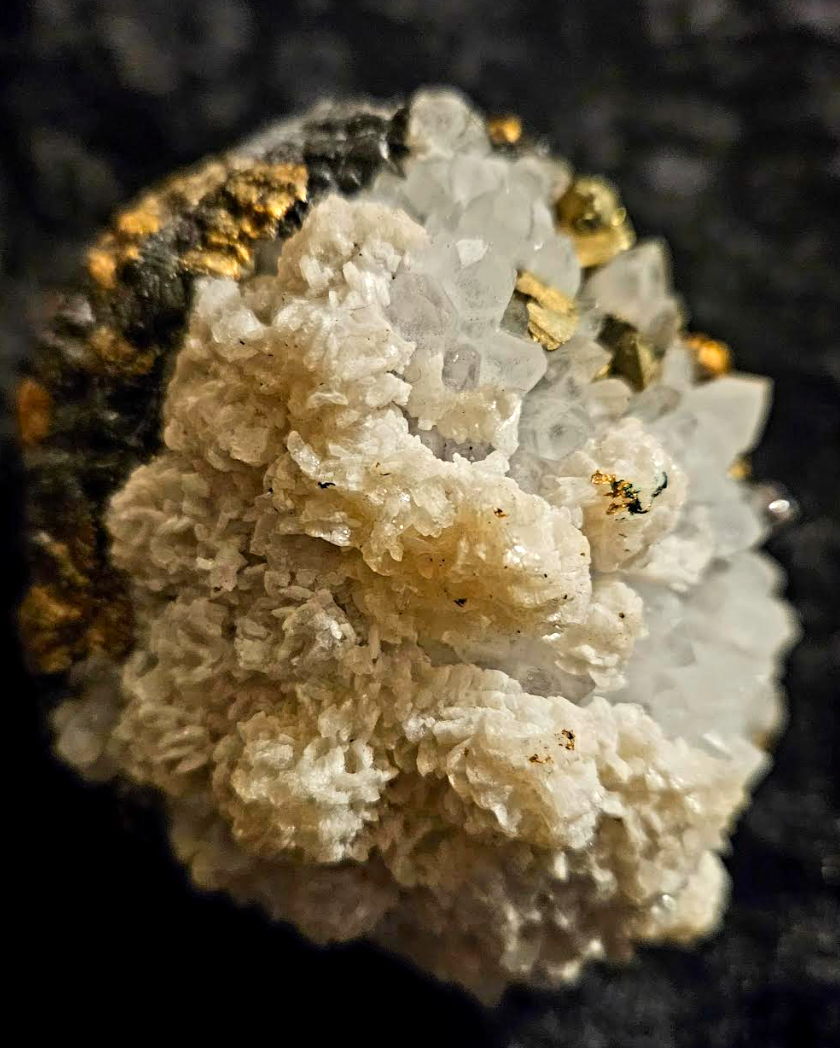 Massive Rough Quartz & Pyrite Sculpted Two Finger Statement Ring, J