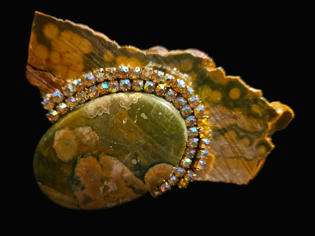 Rhyolite Jasper Slab Adjustable Statement Ring - Autumn Wardrobe