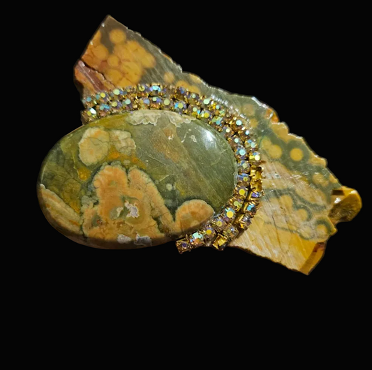 Rhyolite Jasper Slab Adjustable Statement Ring - Autumn Wardrobe