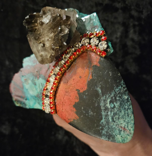 Sonora & Rough Smoky Quartz Adjustable Two Finger Statement Ring