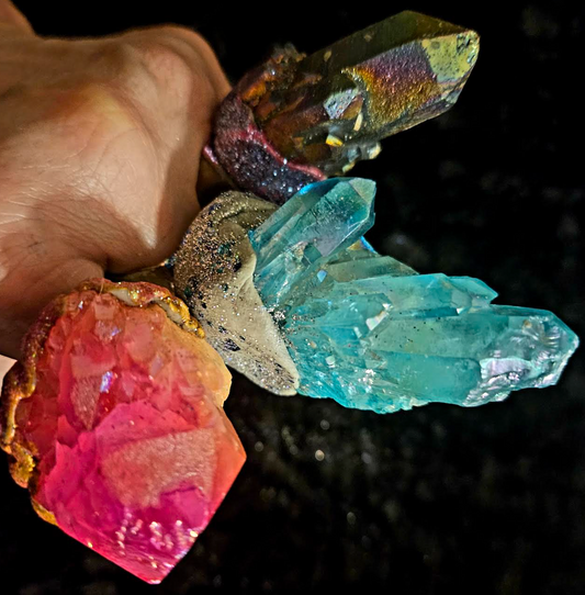 Rough Quartz Adjustable Statement Ring Set, Crystal Tower Sculpted