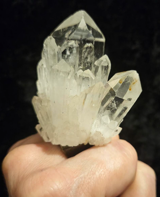 Rough Gemmy Quartz Adjustable Ring Unisex, Crystal Tower Point Stat