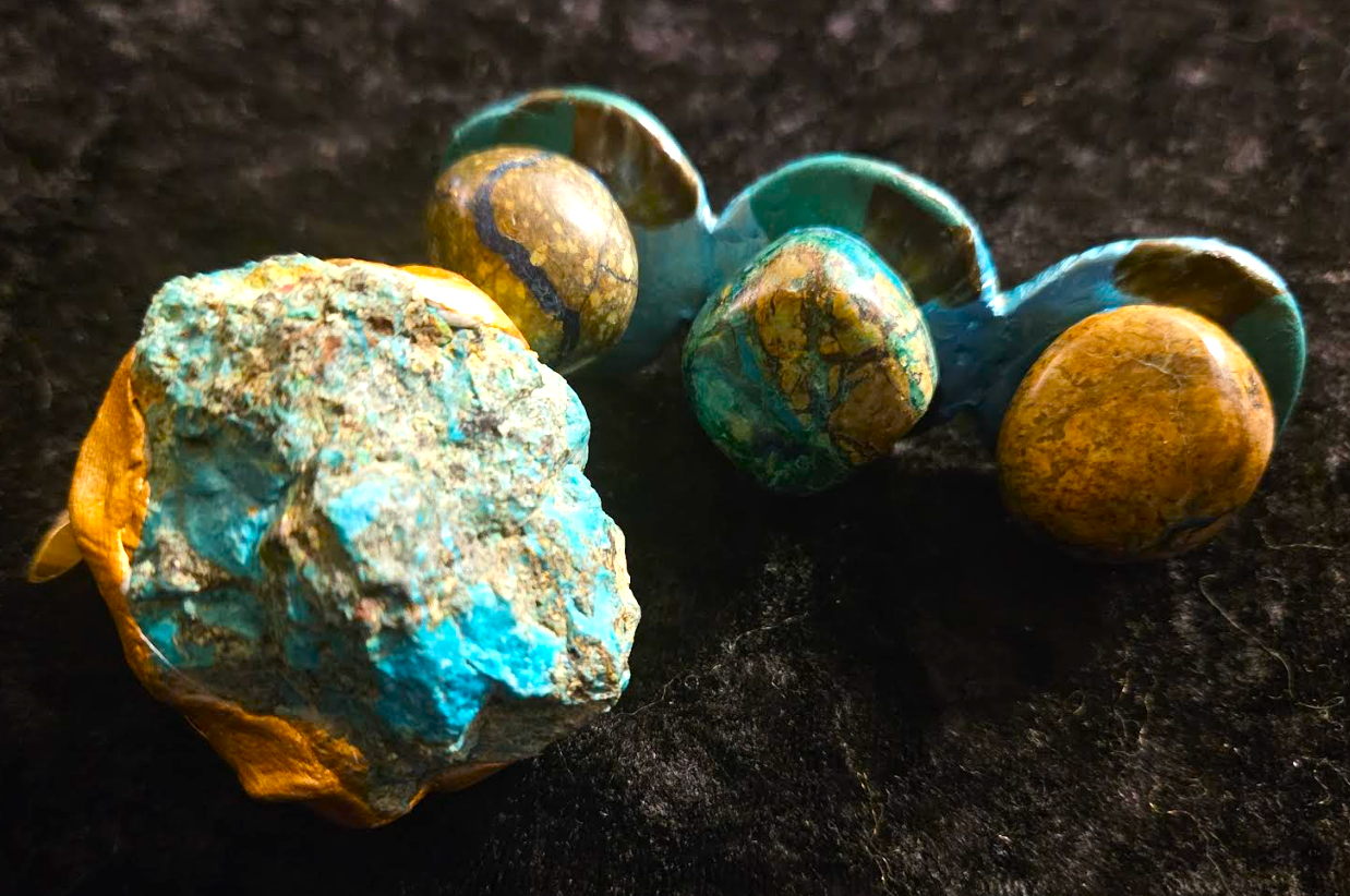 Rough Chrysocolla & Turquoise Boulder Adjustable Statement Ring Set