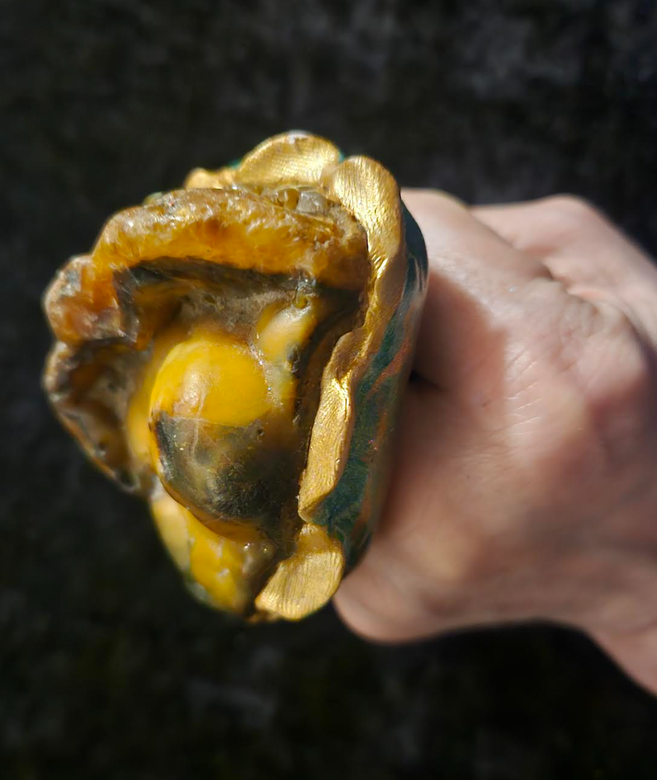 Rough River Botryoidal Agate Sculpted Adjustable Statement Ring Uni