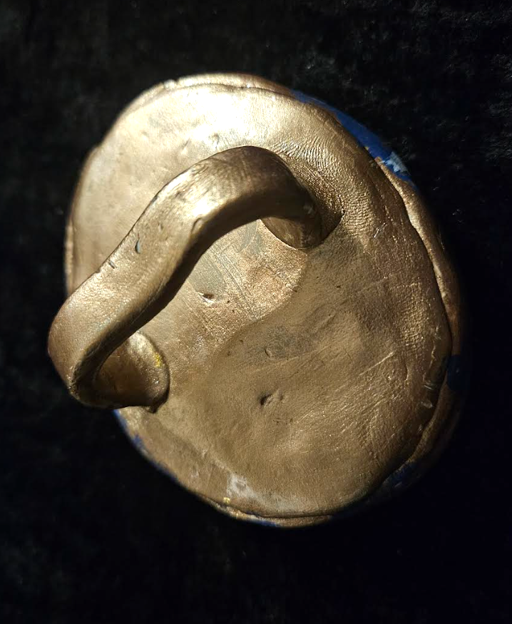 Sodalite Dome Sculpted Two Finger Hand Ring, Blue White Brown Overs