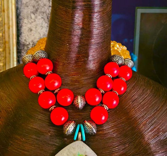 Druzy Agate Totem Chest Piece, Magnesite Citrine Bold Chunky Statem