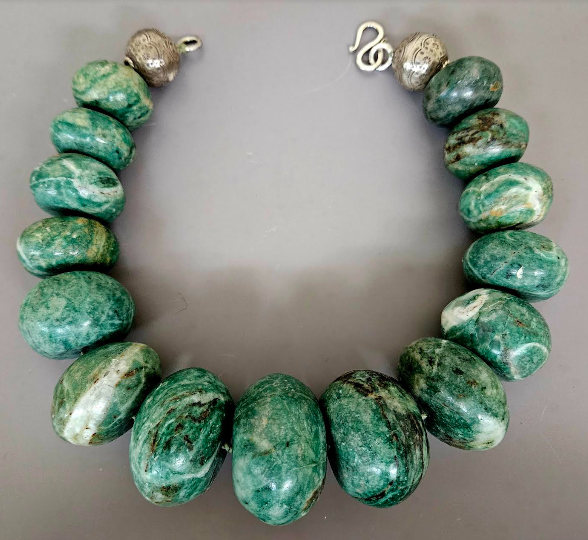 Guatemalita Jade Oversized Rondelle Statement Choker, Bold Chunky H