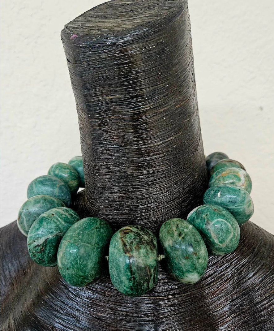 Guatemalita Jade Oversized Rondelle Statement Choker, Bold Chunky H