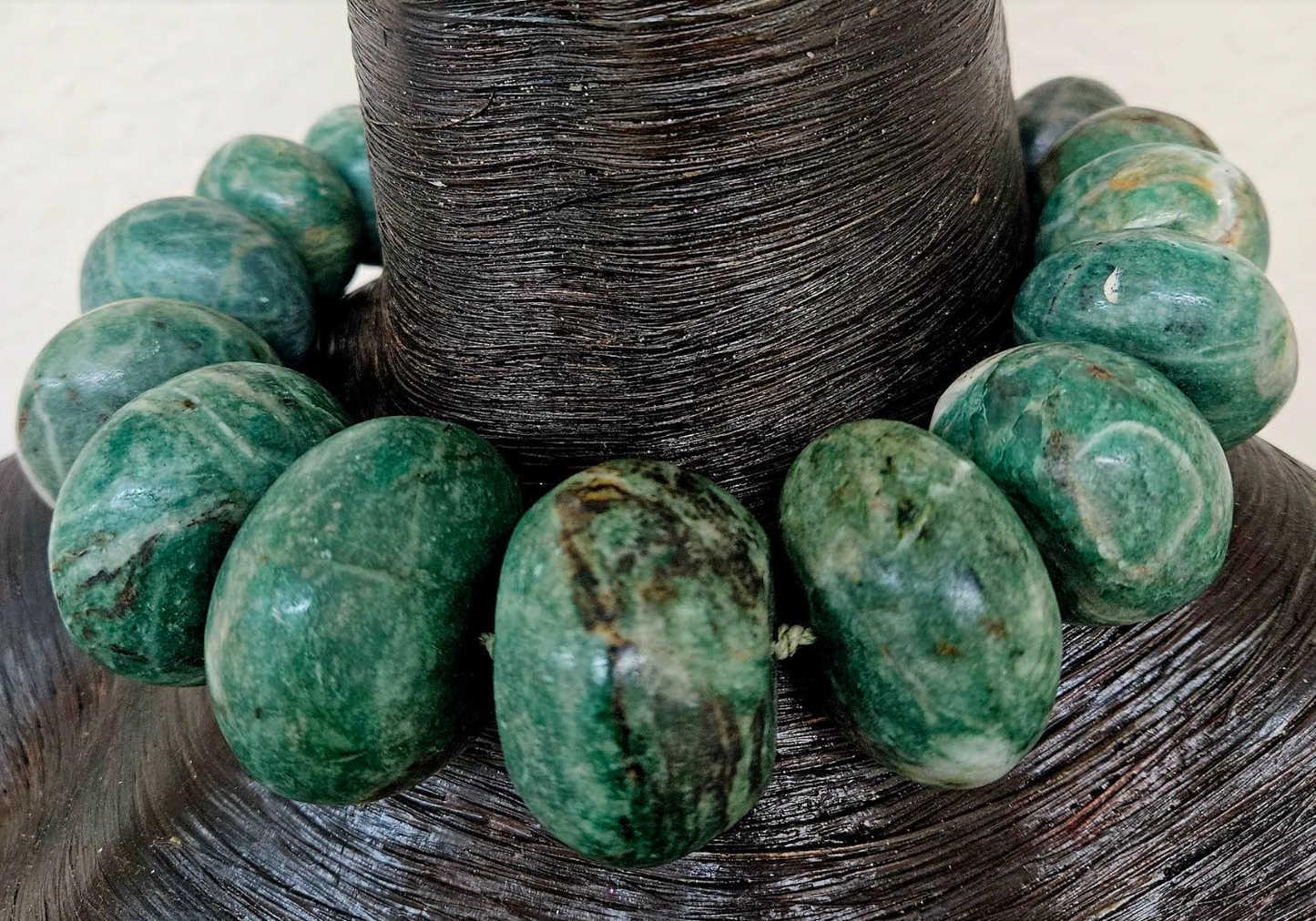 Guatemalita Jade Oversized Rondelle Statement Choker, Bold Chunky H