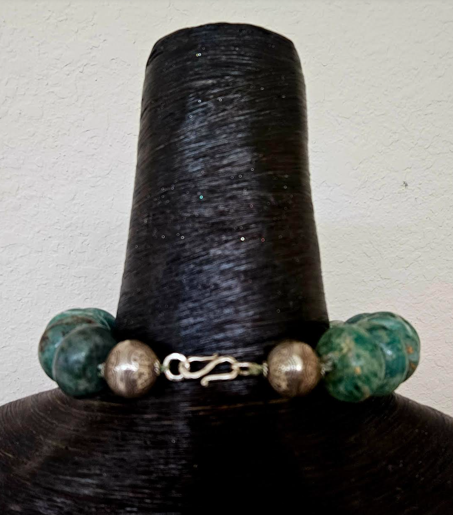 Guatemalita Jade Oversized Rondelle Statement Choker, Bold Chunky H