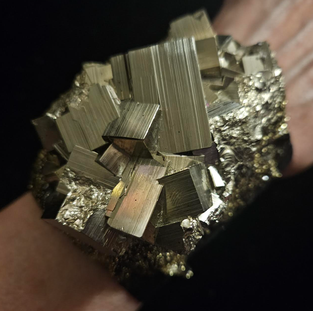 Rough Pyrite Unisex Statement Cuff & Adjustable Ring - Fools Gold