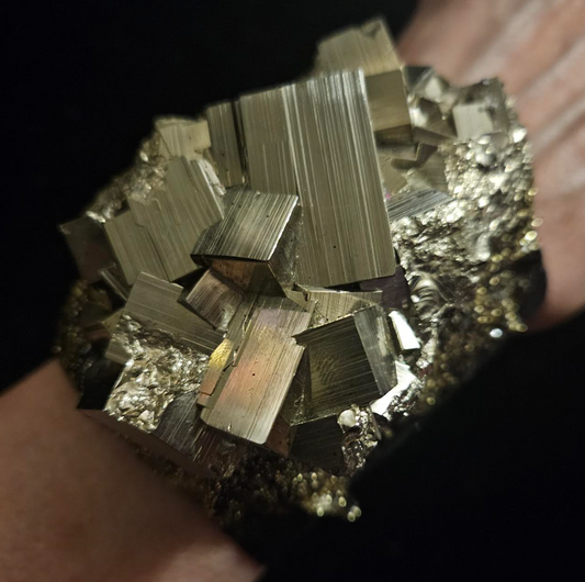Pyrite Jewelry Set - Cuff Bracelet & Ring | Fools Gold