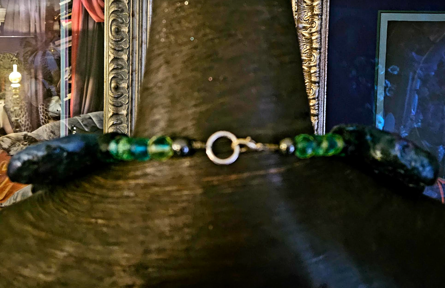 Jewel Tone Oversized Beaded Sculpted Statement Bib, Haute Couture